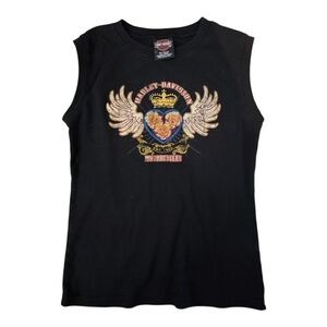 Harley-Davidson Black Graphic Tank Top Size S